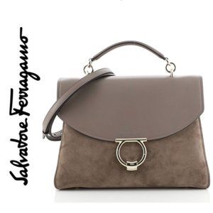 Salvatore Ferragamo Medium suede Leather NUBUCK Margot Satchel